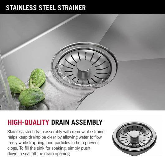 DELTA FAUCET Delta Lenta 32-inch Undermount 16 Gauge Stainless Steel Single Bowl Kitchen Sink with Accessories, Satin!! NEW IN BOX, MINOR BENT CORNER(PHOTOS SHOWN)!!