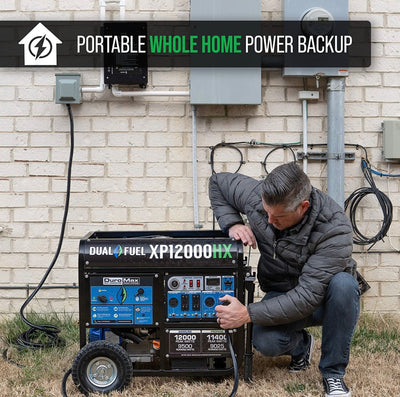 DuroMax XP12000HX Dual Fuel Portable Generator-12000 Watt Gas or Propane Powered Electric Start w/CO Alert, 50 State Approved, Blue- new in box