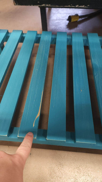 The Pioneer Woman Blue Wood Raised Garden Bed, 40.2" L x 18.2" W x 32" H (new and assembled but has some small scratches)