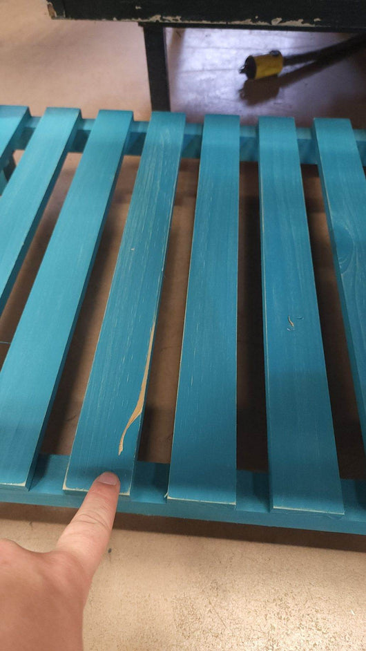 The Pioneer Woman Blue Wood Raised Garden Bed, 40.2" L x 18.2" W x 32" H (new and assembled but has some small scratches)