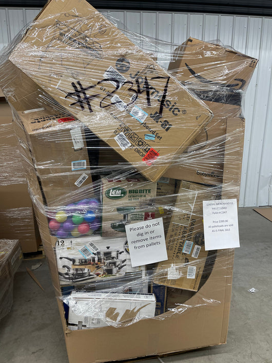 Jumbo huge liquidation pallet- over 7 ft tall ! Pallet number 2347