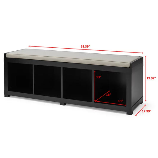 Better Homes & Gardens 4-Cube Storage Bench, Black**New in box**