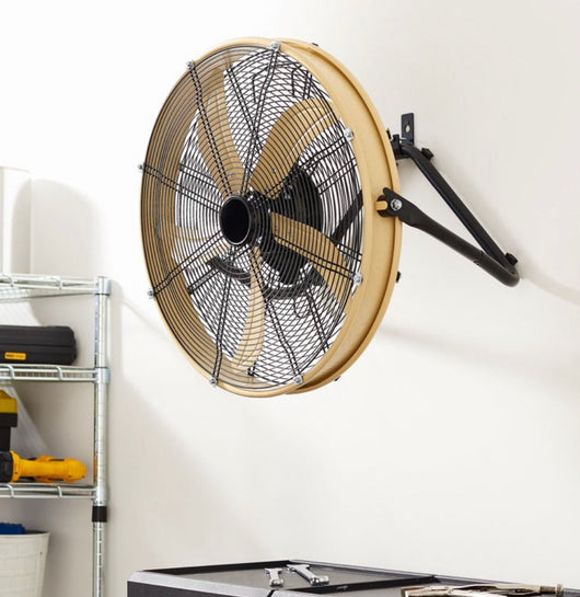 Kool-Flo 20-inch High Velocity Drum Fan with Wall Mount, Black/Sandstorm- NEW IN BOX!!!