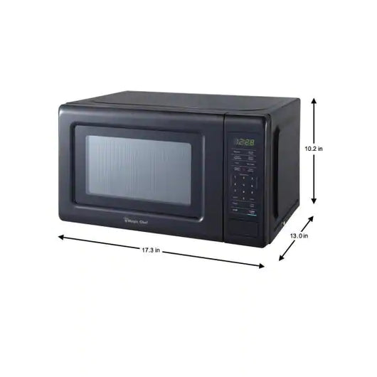 Magic Chef 0.7 cu. ft. Countertop Microwave in Black with Gray Cavity**New in Box**