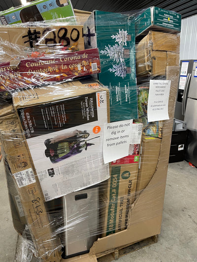 Jumbo huge liquidation pallet- over 7 ft tall ! Pallet number 8804