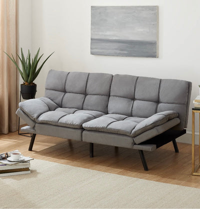 Mainstays Memory Foam Futon, Gray Faux Suede!! NEW IN BOX!!