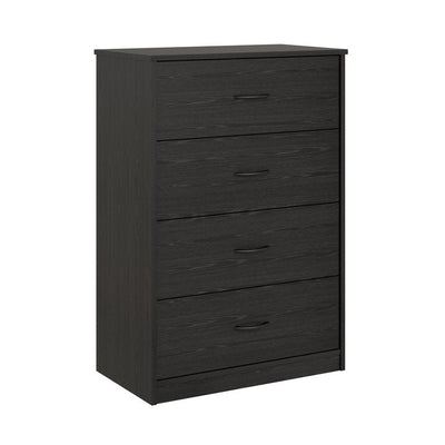 Mainstays 4-Drawer Dresser, Black Oak  **New chipped edges from shipping**