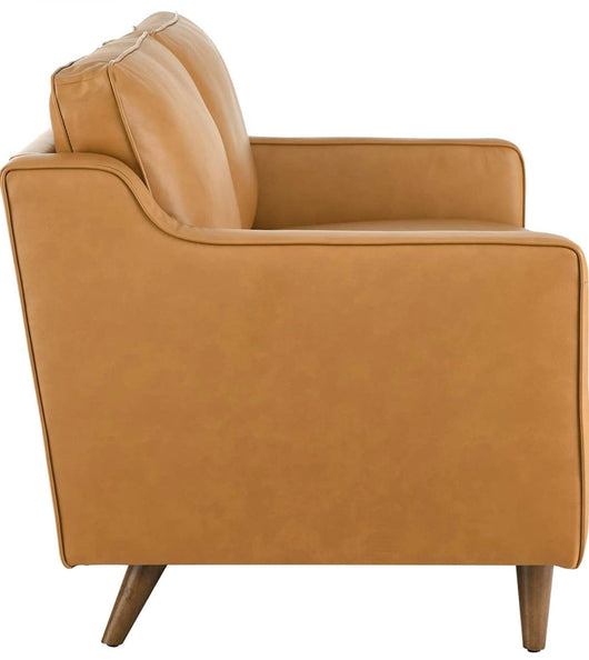 Modway Impart Upholstered Leather Loveseat, Tan!! NEW AND ASSEMBLED!!