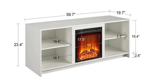 Mainstays Fireplace TV Stand for TVs up to 65", Walnut- NEW IN BOX!!!