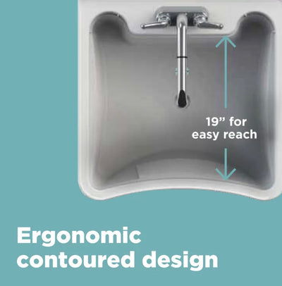 Zenna Home Ergo Tub Utility Sink with Pull-Out Faucet: Laundry Tub for Basement, Garage, Wash Room, in White- NEW OUT OF BOX!!!!
