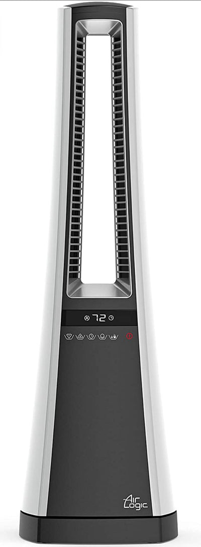Lasko Oscillating Bladeless Ceramic Tower Space Heater for Home with Enhanced Safety, Adjustable Thermostat, Filter, Timer and Remote Control, 27 Inches, Silver, 1500W, AW300**New in box**