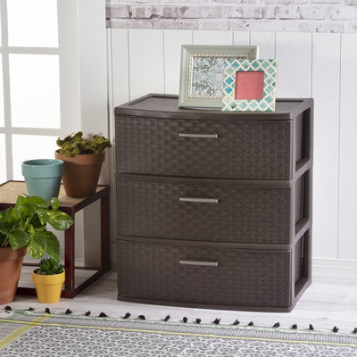 Sterilite 3 Drawer Wide Weave Tower Espresso**New**