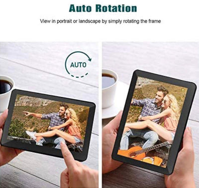 CAMKORY WiFi, 8 in., Digital Picture Frame with Full HD IPS Touch Screen Display, Auto Rotate 8GB Internal Memory, Digital Photo Display with APP, Alarm, USB Port - Black!! NEW IN BOX!!