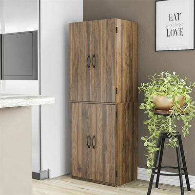 Mainstays 4-Door 5' Storage Cabinet,Walnut - NEW IN BOX