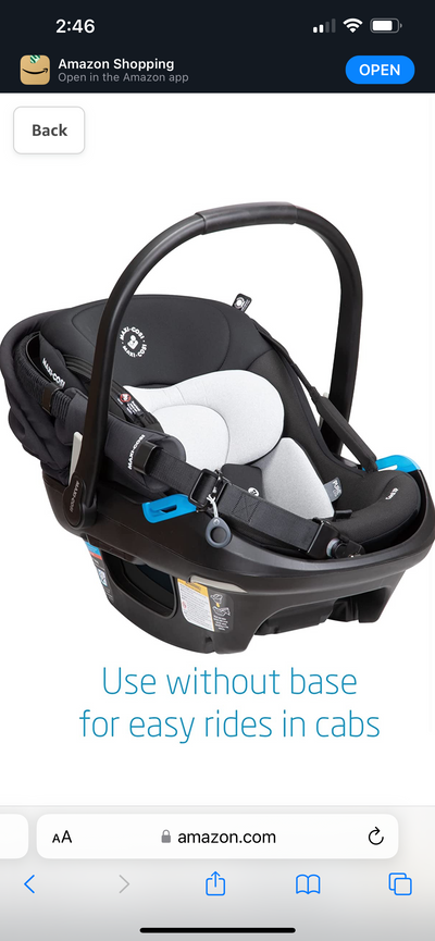 Maxi-Cosi Coral XP Infant Car Seat, Revolutionary 3-Piece Modular Nesting System for a More Comfortable, Intimate & Lightweight Carry, Essential Black II!  -Brand new in the box