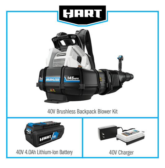Hart 40 volt back pack blower kit - cordless- new in box