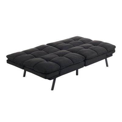 Mainstays Memory Foam Futon, Black Faux Suede Fabric!! NEW IN BOX!!