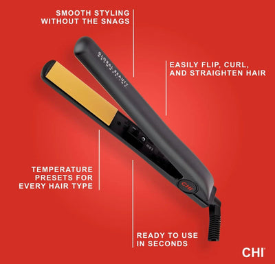 CHI Original Ceramic Hair Straightening Flat Iron | 1" Plates, Black- NEW IN BOX!!!