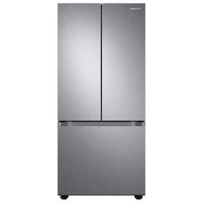 Samsung 22 cu. ft. Smart 3-Door French Door Refrigerator (new with factory plastic still on it. Small dents shown)