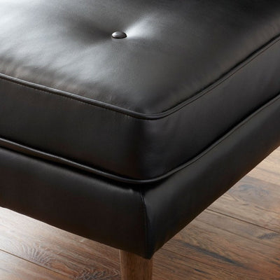 Better Homes & Gardens Colton Upholstered Bench, Black Faux Leather**New and assembled**
