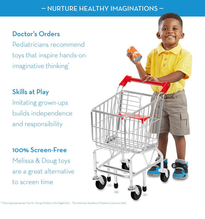 Melissa & Doug Toy Shopping Cart With Sturdy Metal Frame - Lightly Used, Still In Good Condition!