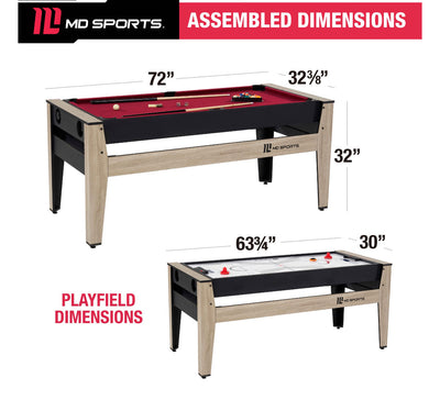 MD Sports Glendale 72" 4-in-1 Swivel Combo Game Table (new in the box)