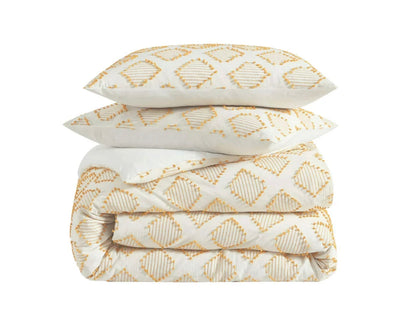 Better Homes & Gardens, Clipped Jacquard Diamond Ochre Harvest King Duvet Cover- NEW!!!