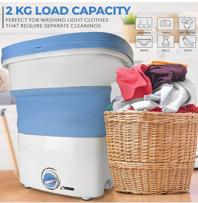 Portable Mini Washing Machine Lightweight Collapsible Bucket - Perfect for Camping, Travelling, Apartment, Dorm USA Brand - Pure Clean PUCWM33- New in Box!!!