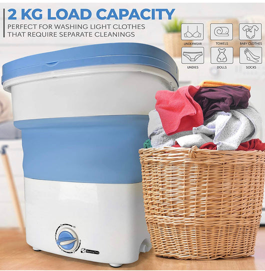 Portable Mini Washing Machine Lightweight Collapsible Bucket - Perfect for Camping, Travelling, Apartment, Dorm USA Brand - Pure Clean PUCWM33- New in Box!!!