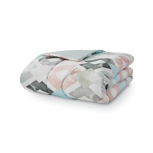 Mainstays Pink and Teal Diamond 8 Piece Bed in a Bag Comforter Set With Sheets, Twin/Twin XL**New**