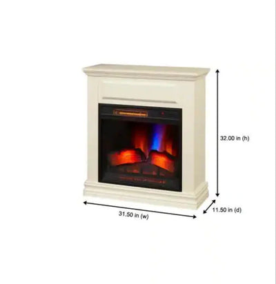 StyleWell Wheaton 31 in. Freestanding Electric Fireplace in White- NEW IN BOX!!!