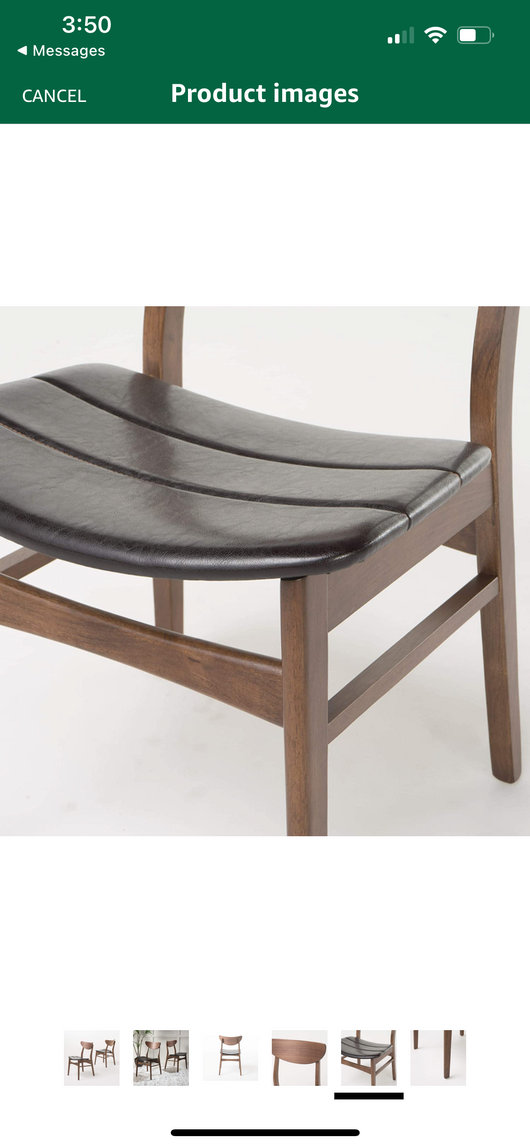 Christopher Knight Home Anise Leather / Walnut Dining Chairs, 2-Pcs Set, Dark Brown / Walnut Finish- NEW IN BOX!!!