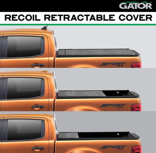 Gator Recoil Retractable Truck Bed Tonneau Cover | G30481 | Fits 2019 - 2023 Chevy/GMC Silverado/Sierra 1500, works w/ MultiPro/Flex tailgate (Will not fit Carbon Pro Bed) 5' 10" Bed (70")- NEW! PLEASE READ DESCRIPTION!