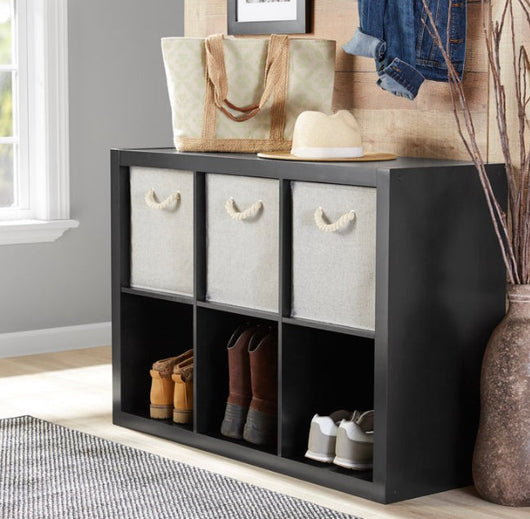 Better Homes & Gardens 6-Cube Storage Organizer, Solid Black- NEW IN BOX!!!