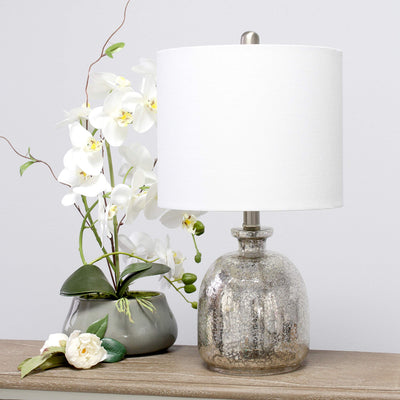 Elegant Designs LT3335-MUR Textured Glass Table Lamp, Mercury**New in box**