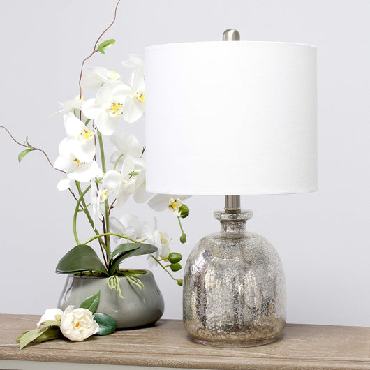 Elegant Designs LT3335-MUR Textured Glass Table Lamp, Mercury**New in box**