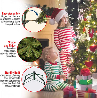 Dunhill Fir Hinged Tree with 1500 Clear Lights- NEW IN BOX