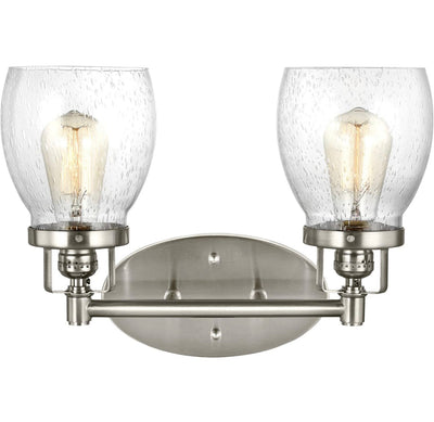 Sea Gull Lighting 4414502-962 Belton Two Light Wall / Bath Vanity Style Lights, Brushed Nickel Finish- NEW IN BOX!!!