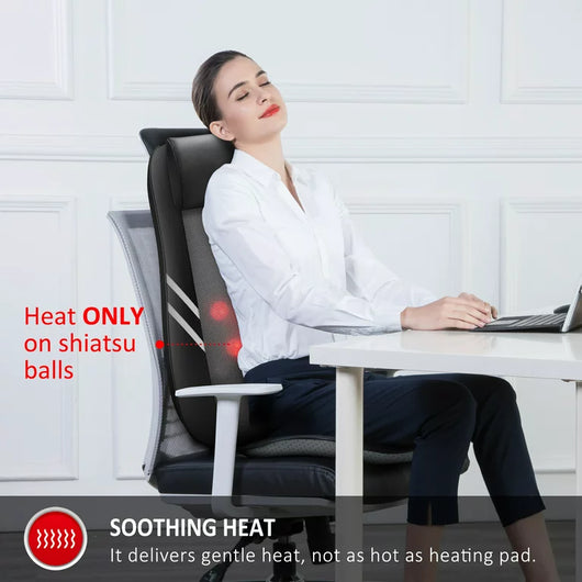 Snailax Shiatsu Back Massager Chair Pad, Full Back Kneading Massage Cushion, Seat Massager Chair with Heat, Gift for Men/ Women!  -Brand new in the box