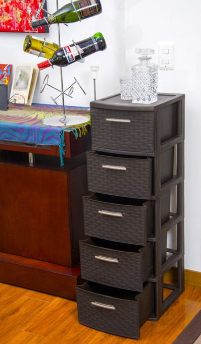 MQ INFINITY 5-Drawer Storage Cabinet in Espresso- NEW IN BOX!