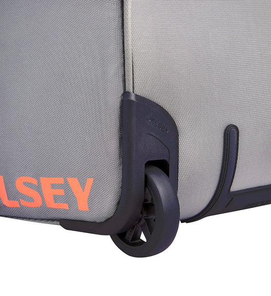DELSEY Paris Egoa Rolling Travel Duffel Bag with 100% Recycled Materials, Light Gray, Checked-Medium 25 Inch- NEW !!!