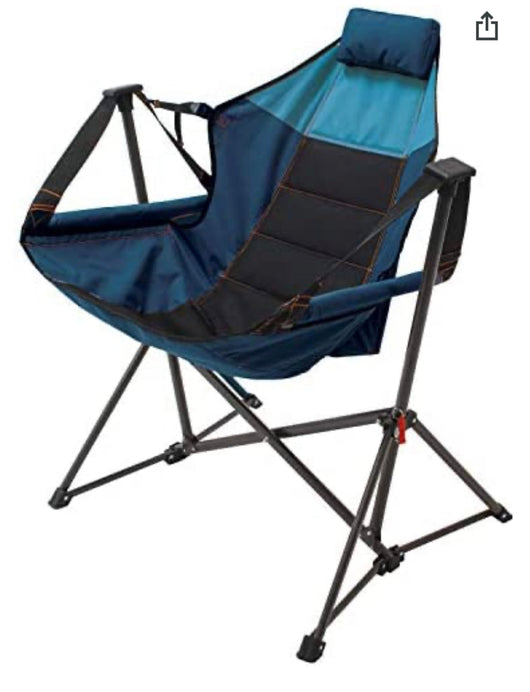 Rio Gear Outdoor Foldable Hammock Lounger - Blue Sky/Navy**New**
