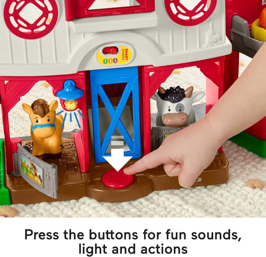 Fisher-Price Little People Farm Toy, Toddler Playset with Lights Sounds and Smart Stages Learning Content, Frustration-Free Packaging**New in box**
