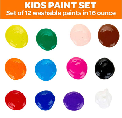 Crayola Washable Paint, 12 Count, Kids Non Toxic Paint Set, School Supplies, Assorted Colors, 16 Oz- NEW IN BOX!!!