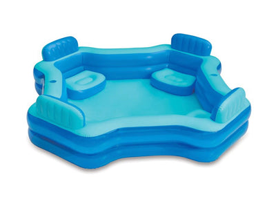Play Day Square Inflatable Deluxe Comfort Family Pool, Blue- NEW IN BOX!!!!