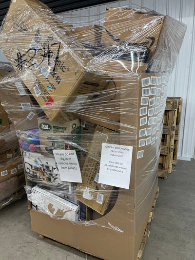 Jumbo huge liquidation pallet- over 7 ft tall ! Pallet number 2347