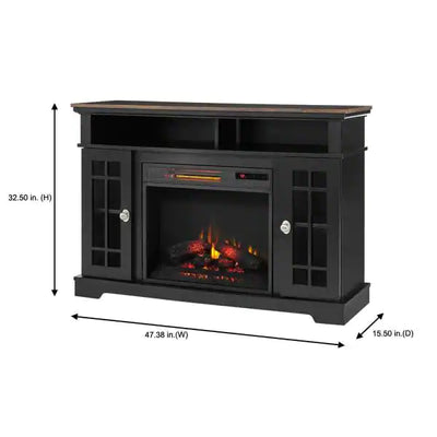 Home Decorators Collection Canteridge 47 in. Media Console Electric Fireplace for TVs up to 55 in. in Black**New in Box**