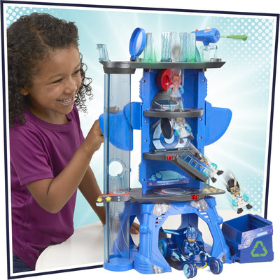PJ Masks Deluxe Battle HQ Playset with Lights and Sounds, 2 Action Figures, Car Toy, Preschool Toys, Toys for 3 Year Old Boys and Girls and Up**New in box**