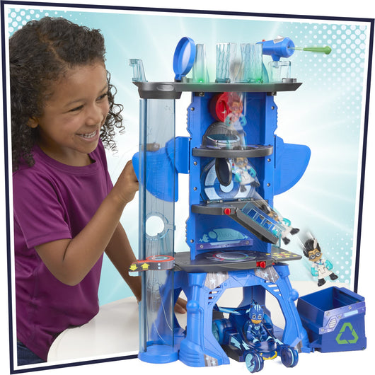 PJ Masks Deluxe Battle HQ Playset with Lights and Sounds, 2 Action Figures, Car Toy, Preschool Toys, Toys for 3 Year Old Boys and Girls and Up**New in box**