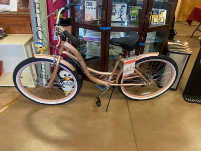 Kent 26 In. Bayside Women's Cruiser Bike, Rose Gold- NEW AND ASSEMBLED!!! (some spokes on both rims are out of adjustment but bike still rides fine!!)
